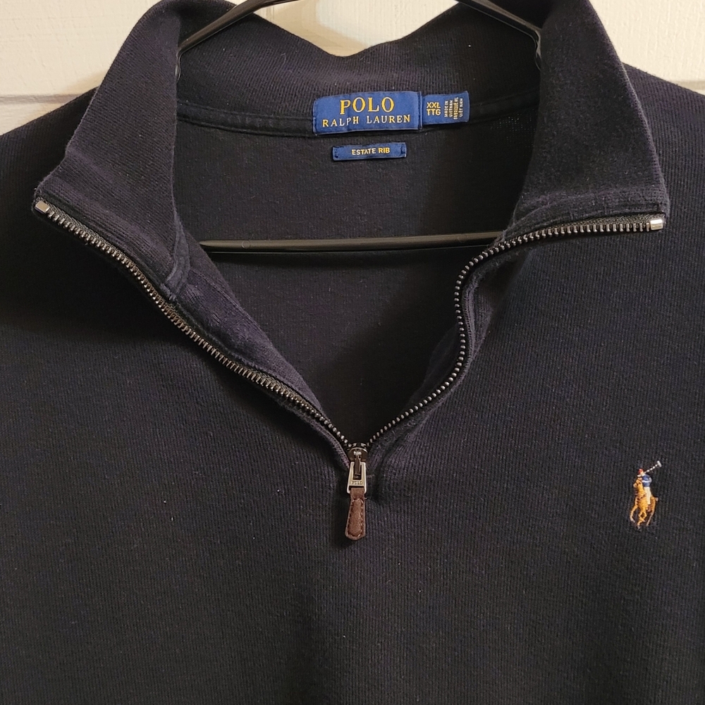 Polo Ralph Lauren Estate Rib Half-Zip Pullover Black - Picture 2 of 6